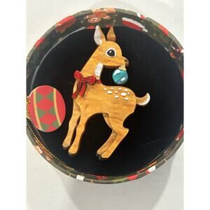 NIB ERSTWILDER DARCY THE DEER BROOCH MERRY MENAGERIE CHRISTMAS